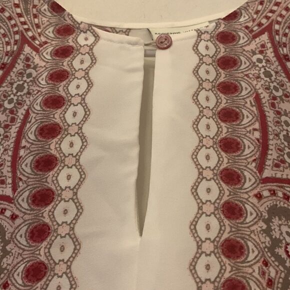 Adrienne Vittadini long sleeve sheer paisley blouse Size S EUC - Picture 4 of 8
